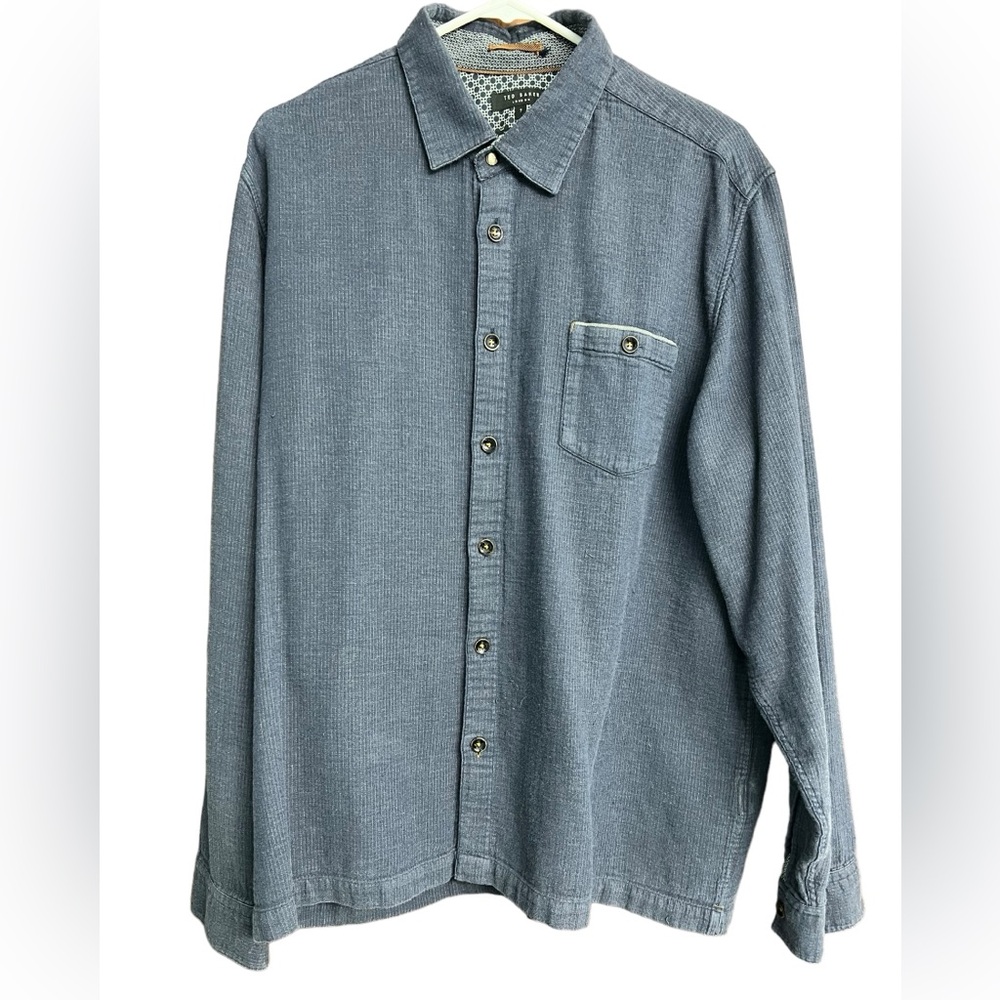 Ted Baker Grey Casual Button Up‎ Shirt size 3XL